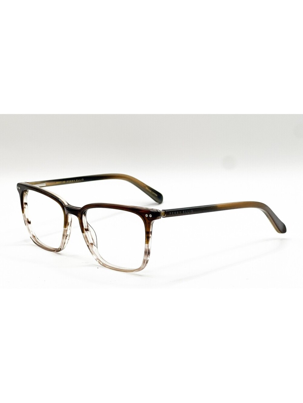 Perry Ellis 449-2 Brown Fade Rectangle Authentic Eyeglass Frames 53-17-140